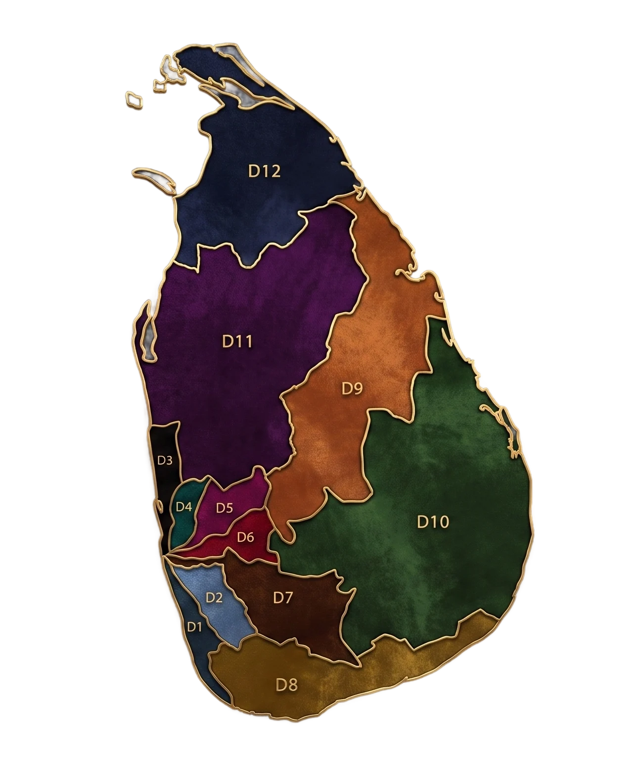 Lions Multiple District 306 Sri Lanka District Map